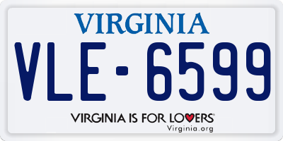 VA license plate VLE6599