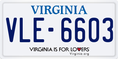 VA license plate VLE6603