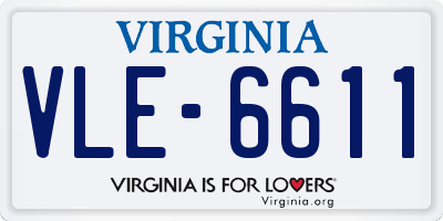 VA license plate VLE6611