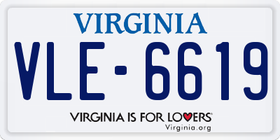 VA license plate VLE6619