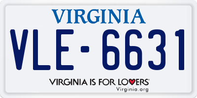 VA license plate VLE6631