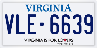 VA license plate VLE6639