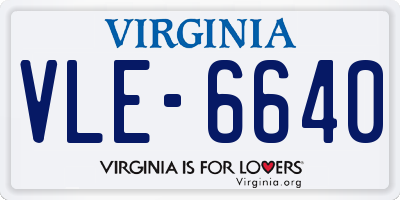 VA license plate VLE6640