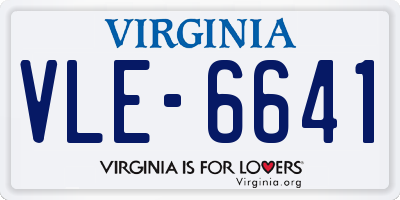 VA license plate VLE6641