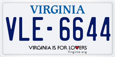VA license plate VLE6644