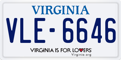 VA license plate VLE6646
