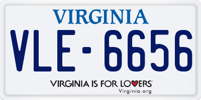 VA license plate VLE6656