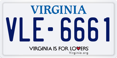 VA license plate VLE6661