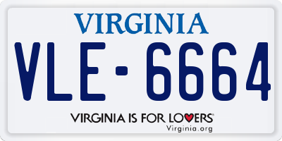VA license plate VLE6664