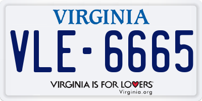 VA license plate VLE6665