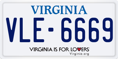 VA license plate VLE6669