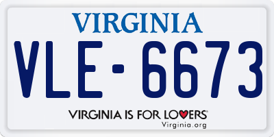 VA license plate VLE6673