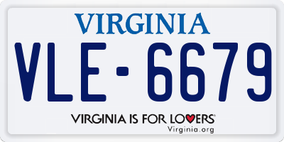 VA license plate VLE6679