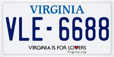 VA license plate VLE6688