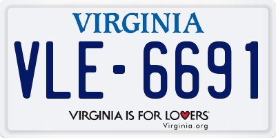 VA license plate VLE6691