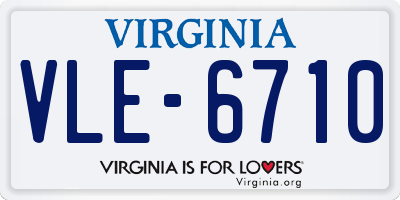 VA license plate VLE6710