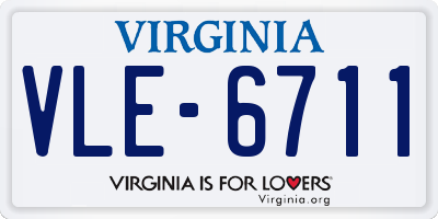 VA license plate VLE6711