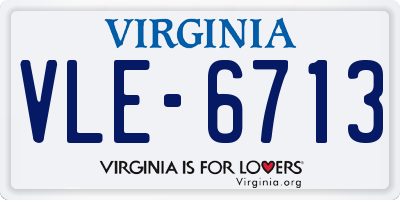 VA license plate VLE6713