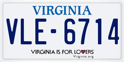 VA license plate VLE6714