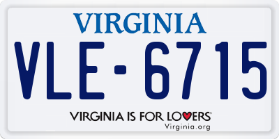 VA license plate VLE6715