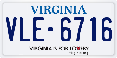 VA license plate VLE6716