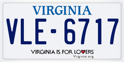 VA license plate VLE6717