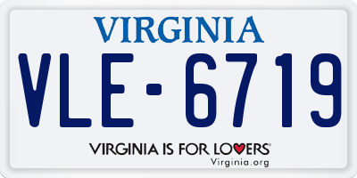 VA license plate VLE6719