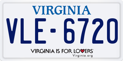 VA license plate VLE6720