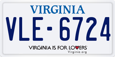 VA license plate VLE6724