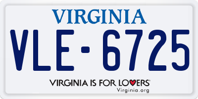 VA license plate VLE6725