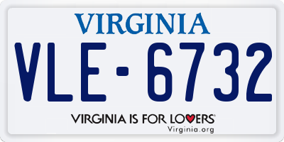 VA license plate VLE6732