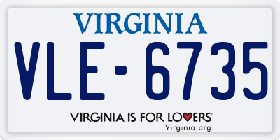 VA license plate VLE6735