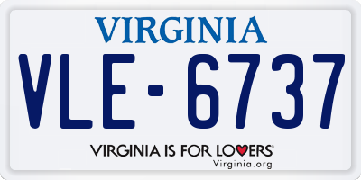 VA license plate VLE6737