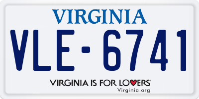 VA license plate VLE6741