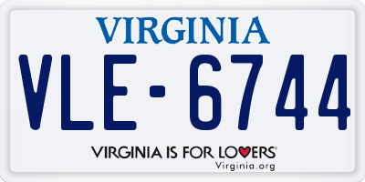 VA license plate VLE6744