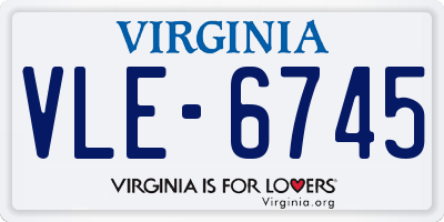 VA license plate VLE6745
