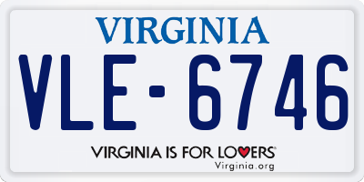 VA license plate VLE6746