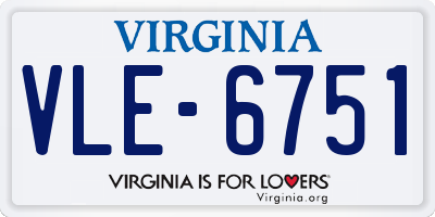 VA license plate VLE6751