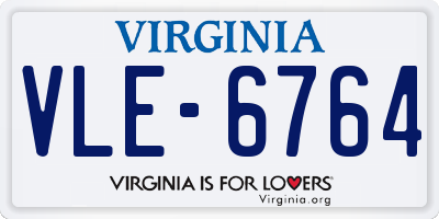 VA license plate VLE6764