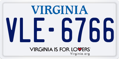 VA license plate VLE6766