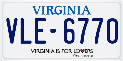 VA license plate VLE6770