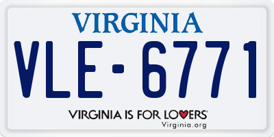 VA license plate VLE6771
