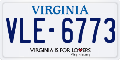 VA license plate VLE6773