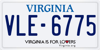 VA license plate VLE6775