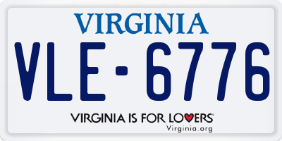VA license plate VLE6776
