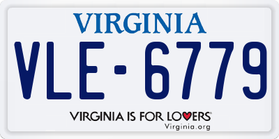 VA license plate VLE6779