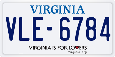 VA license plate VLE6784