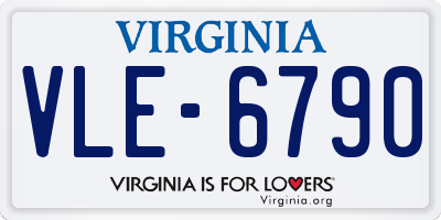 VA license plate VLE6790