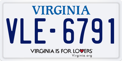 VA license plate VLE6791