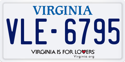 VA license plate VLE6795